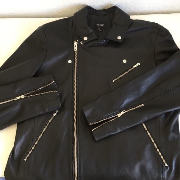 Lamarque Jackets & Coats Lamarque Mens Black Thierry Leather Biker